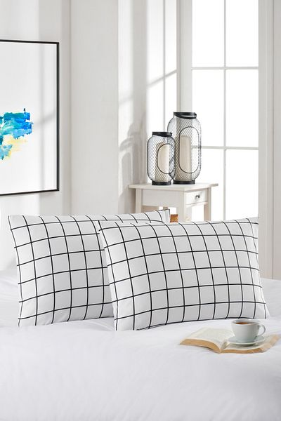 MARLA HOME 2 Pillow Cases |    Cotton |   50X70Cm |   Checkered Pattern