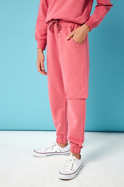 Perendi Κοριτσίστικο αθλητικό παντελόνι Dusty Rose με λεπτομέρεια κάλυψης τσέπης
