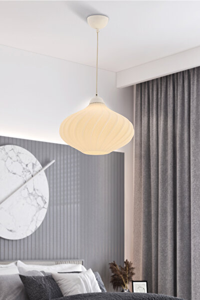 Apliqa Leonor Beyaz Tekli Modern Sarkıt Oturma Odası, Salon Sarkıt Avize