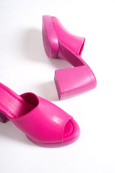 Mubiano 845-pmb Thick Sole Pink Platform Women's Slippers