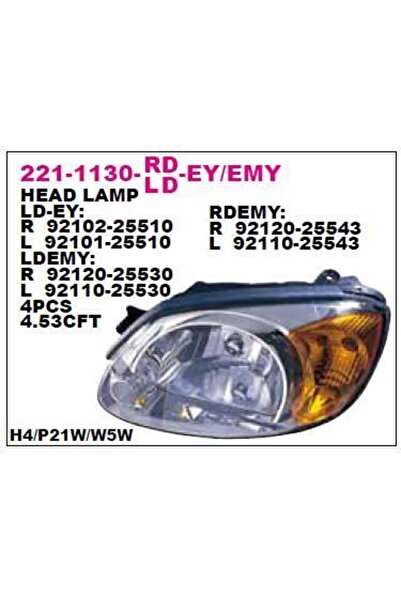 YEDEK PARÇA DEPO DEPO-221-1130L-LDEMY - ON FAR SOL HYUNDAI ACCENT ADMIRA 03-05