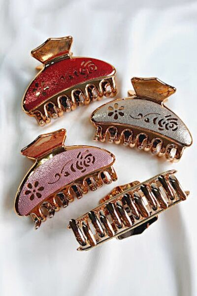 PETEK AKSESUAR 4 Pieces Glitter Latch Buckle 8 Cm.