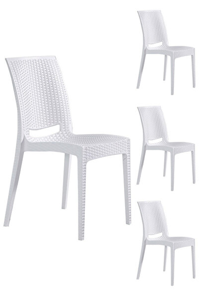 Modalife 4 Adet Bahçe Rattan Sandalye, Bahçe&Balkon&Havuz Kenarı Rattan Örme ...