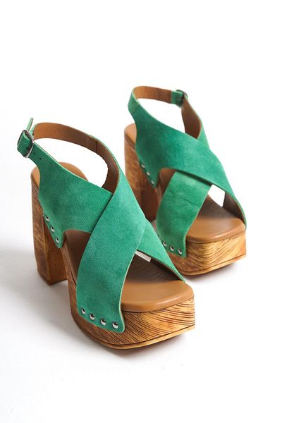 Mubiano Collection Green Suede Γυναικεία Σανδάλια - Mcgvn1502 - Y