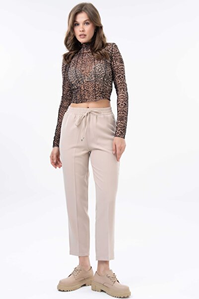 Saade Stone Elastic Waist Lace Up Fit Trousers