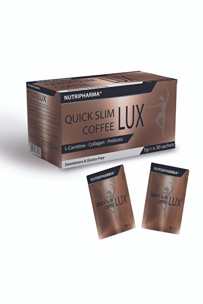 NUTRIPHARMA Slim Lux Coffee, Kolajen Peptidleri, L-karnitin, Prebiyotik Içeren Form Kahve-30 Saşe