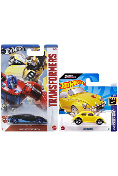 HOT WHEELS 2 Araç Transformers Set - Bugatti Veyron & Bumblebee (1/64)