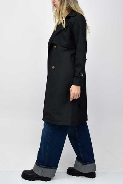 birizmoda Windbreaker Detailed Lined Trench Coat – Black