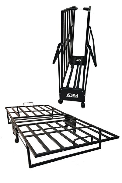 adımshops Katlanır Yatak, Karyola 90x190 Cm Katlanabilir Somya Tek Kişilik Katlanır Yatak(YATAK DAHİL DEĞİL)