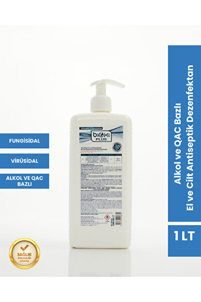 Bioxi Alkol Ve Qac Bazlı El Ve Cilt Antiseptik & Dezenfektan 1 Lt | Pratik Hi...