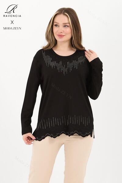 Ravencia Γυναικεία μεσήλικας και άνω μοτίβο βισκόζης με πέτρα κεντημένη λύκρα...