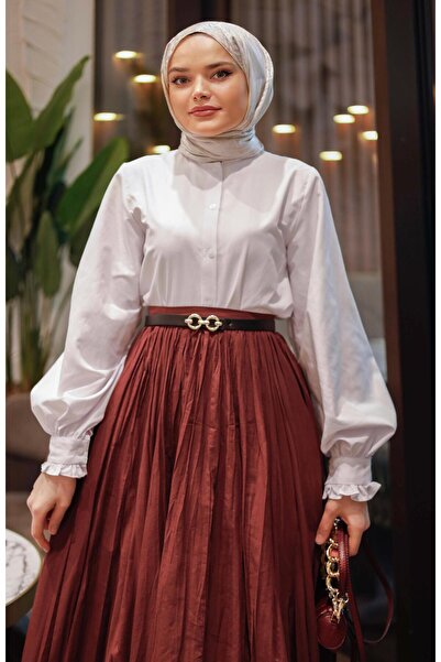 bezenstore HAKİM YAKA POPLİN GÖMLEK BEYAZ