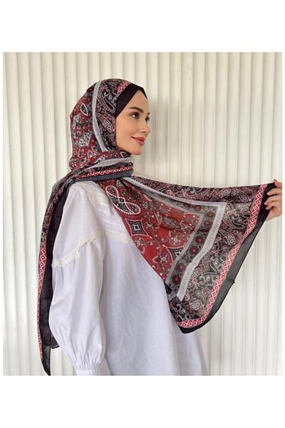 Misa Ethnic Voile Papillon Pattern Shawl