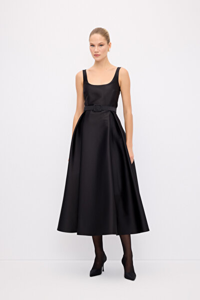 adL Mert Aslan Kolsuz Midi Boy Elbise