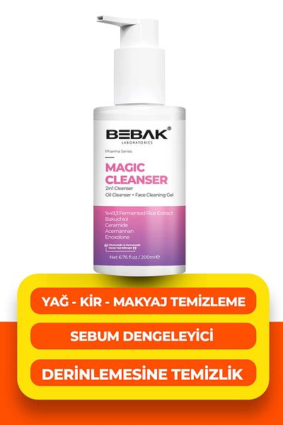 Bebak 200ml Gel - Two Stage Skin and Makeup Remover
