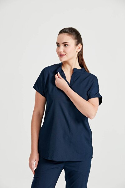 DRMOON Hakim Yaka Lüks Likralı Üniforma Takımlar Yüksek Kaliteli Likralı Scrubss