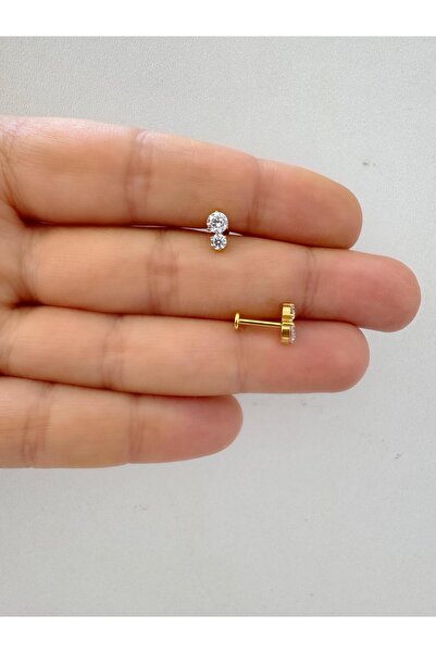 Arescollection 1 adet G23 TİTANİUM ( titanyum ) tragus helix kıkırdak uyumlu ...