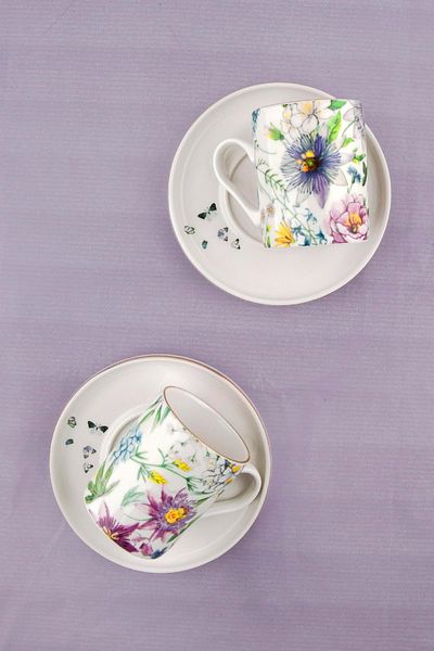 Bursa Porselen Dekor Olivia Gold Gilded Set of 2 Coffee Cups