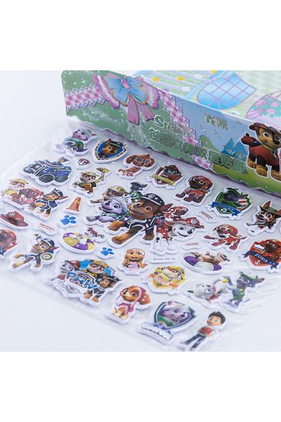 Bimotif Embossed Adhesive Sticker, Paw Patrol 2 Pages