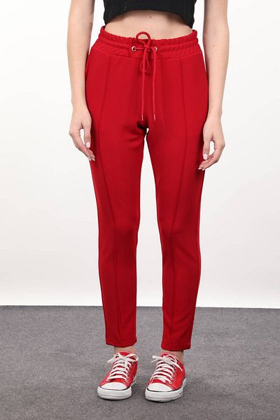 MARKAPIA Red Tie Waist Women's Trousers