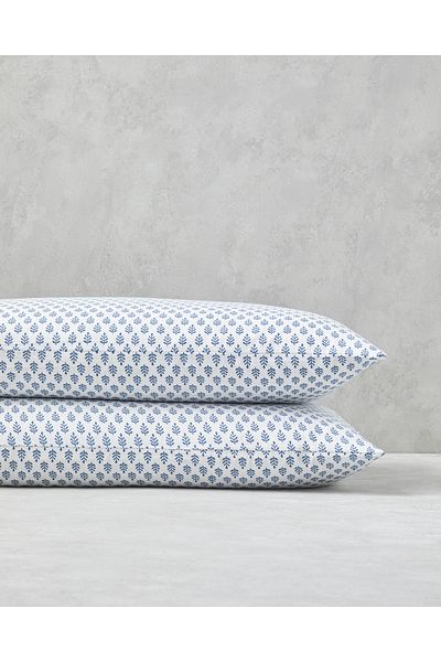 English Home 50X70 cm Blue 2 Pillow Case, Pure Leaves Easy to Cultivate