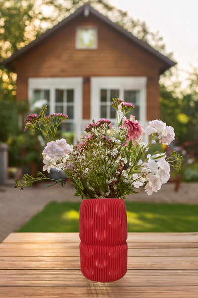 N NOXXO Bohemian Style Large Size Elegant Nordic Vase Colorful Large Size 15 X 25 cm Vegan Pla Red