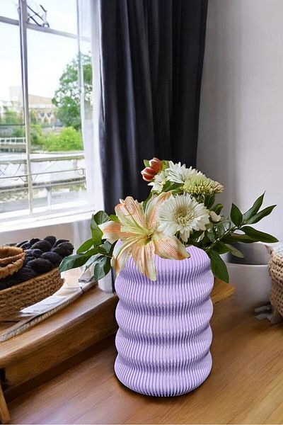 N NOXXO Bohemian Style Decorative Large Size Wave Nordic Vase Lilac