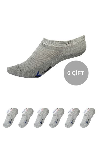 SANUS 6 Pairs Unisex Gray Booties Socks
