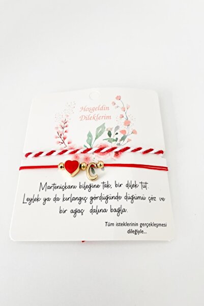Pretty Marteniçka ( C ) Harf Ve Nazar Boncuklu Bileklik Seti