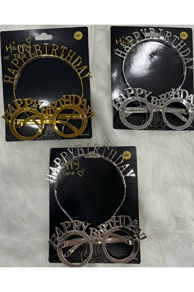 Çemrek Süs Parti Doğum Günü Tacı Happy Birthday Taç ve Gözük Seti 1 Adet Taç ...