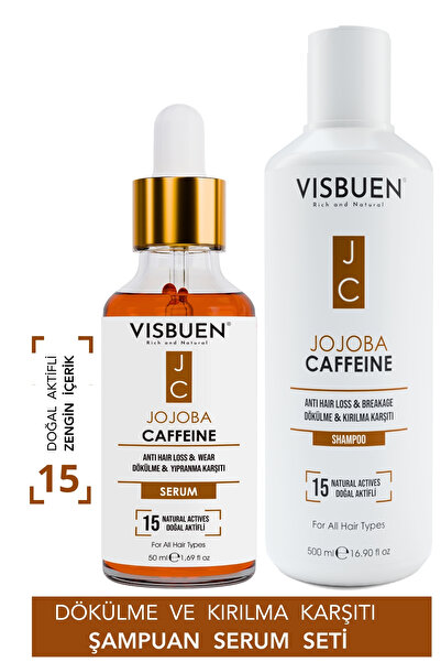 Visbuen Jojoba Kafein Saç Dökülmesine Ve Yıpranma Kırılmaya Karşı Şampuan Ser...