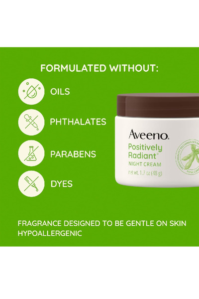 AVEENO Positively Radiant Moisturizing Face & Neck Night Cream 48g