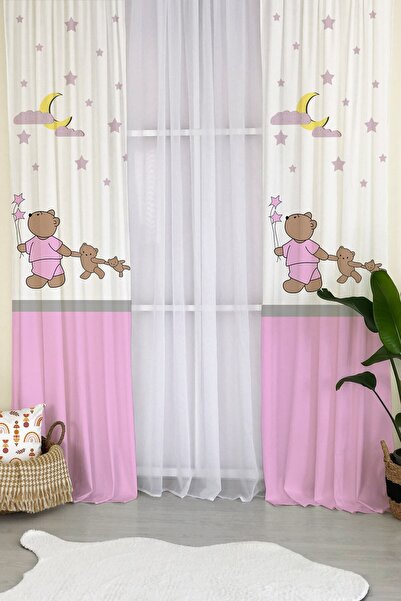 milroma Teddy Bears Pattern Velvet Baby and Children's Room Background Curtai...