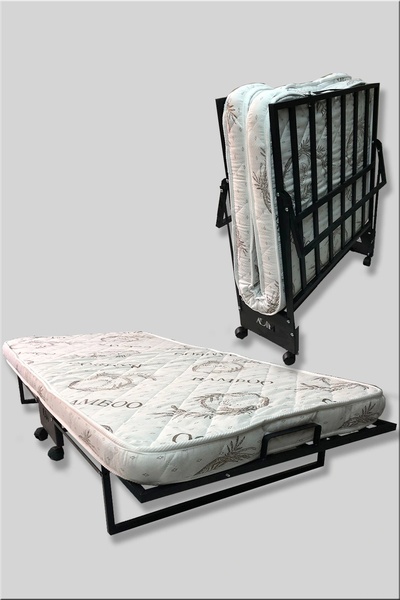 adımshops Katlanır Yatak, Karyola 90x190 Cm Katlanabilir Somya Tek Kişilik Ka...