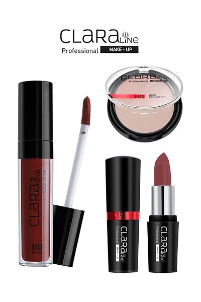 Clara Midnight Opulence Clara Line Lipcream Matte 412+highlighter 322+matte lipstick 454