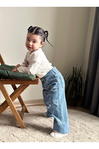 ELONKİDS Двохкомпонентний комплект для дівчаток з джинсами з сердечками