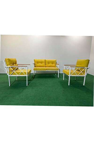 adımshops 2+1+1 Beyaz profil Balkon-bahçe-kafe- Çay Seti-koltuk Takımı-oturma...