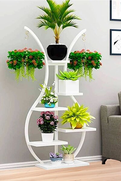 adımshops Metal Gövdeli Vazo Çiçeklik-saksılık Raf