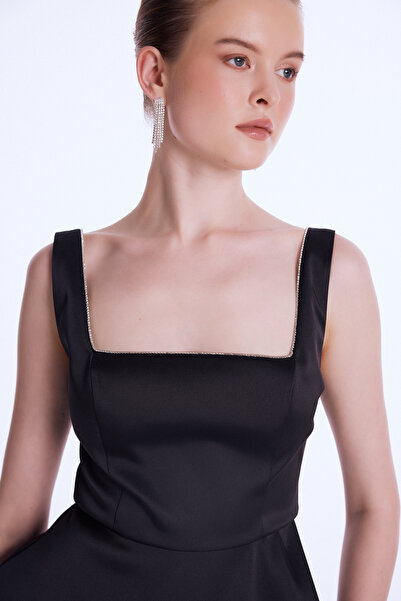 adL Night Zoom Taş Detaylı Mini Elbise