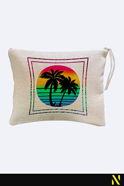 nilizma Retro Palm Pattern Linen Handbag