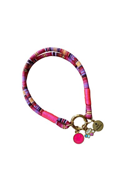 JesPawty Pembe Ip Halat Kedi Köpek Kolyesi Charm Uçlu