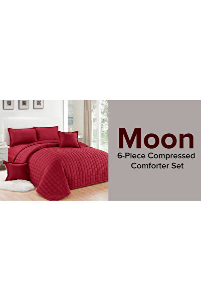 Moon Red microfiber 6-piece compressed comforter set