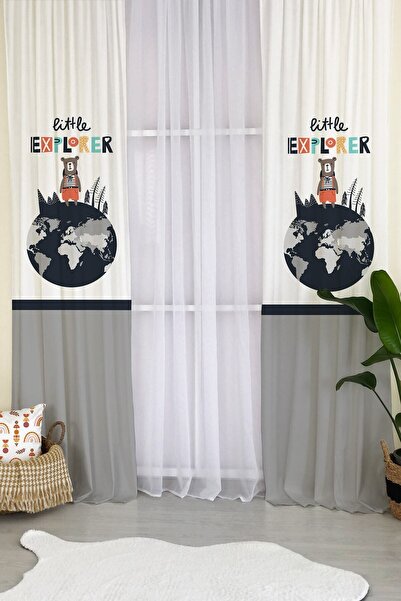 milroma Earth and Teddy Bear Pattern Velvet Baby and Children's Room Backgrou...