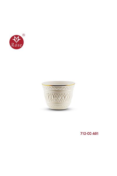 Rose 712 طقم فناجين قهوة عربي بورسلين 12 قطعة