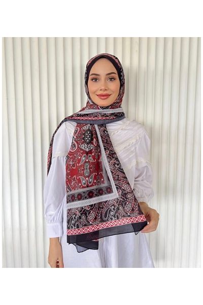 Misa Ethnic Voile Papillon Pattern Shawl