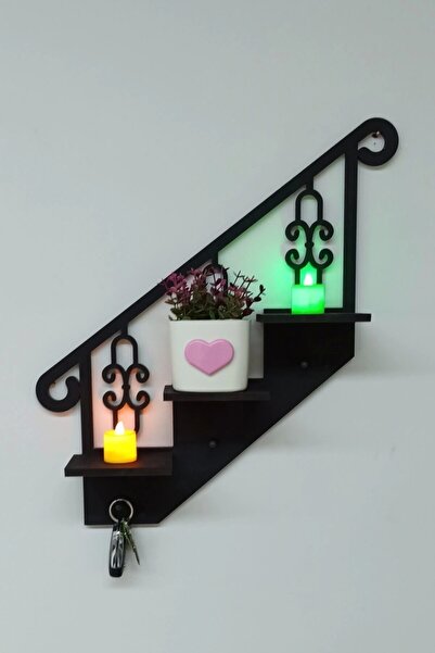 adımshops Dekoratif Ahşap Anahtarlık Ve Çok Amaçlı Raf