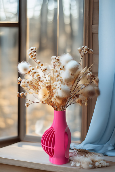 N NOXXO Nordic Decorative Asymmetric Vase Vegan Pla Pink