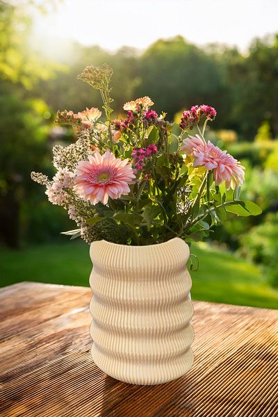 N NOXXO Bohemian Style Large Size Elegant Nordic Vase Wave Color Large Size Vegan Pla Cream