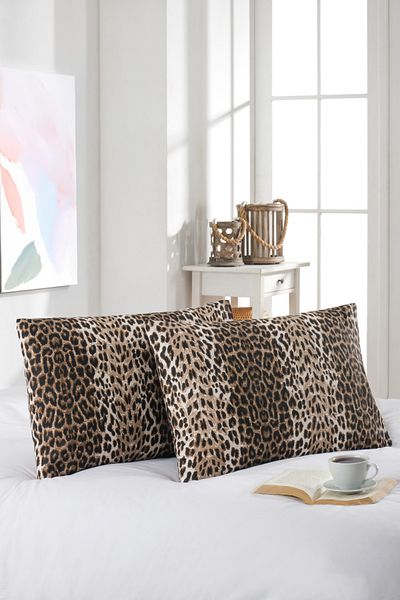 MARLA HOME Față de pernă din bumbac cu model leopard 50x70 cm