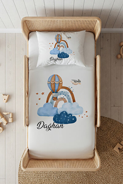 Lilabio %100 Pamuk Saten İsme Özel İsimli 100x200 Tek Kişilik Lastikli Çarşaf...